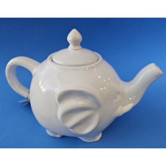 White Elephant Teapot Ceramic Kitschy Novelty New Gift Tea party Tea Twee NWT - Picture 2 of 6